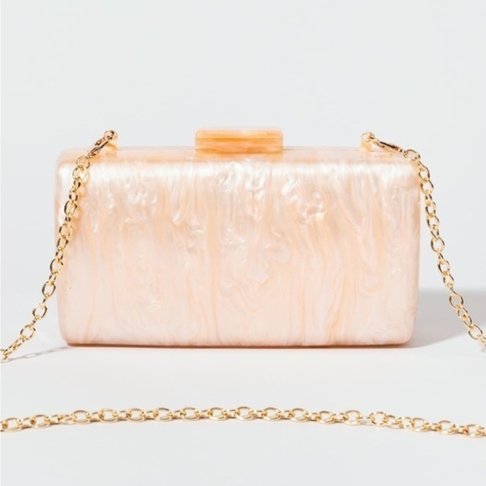 Elsa Acrylic Swirl Rounded Box Clutch Bag